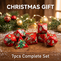 Juego de 7 dados acrílicos para regalo de Navidad, dados con números en blanco y verde con bordes afilados para juegos de DND y fiestas navideñas, venta al por mayor con MOQ bajo