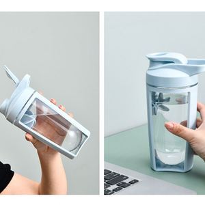 Bouteille shaker en plastique portable 500 ml (17 oz) avec logo personnalisé pour milkshake, protéines, gym, fitness, sport, cadeau - Product Image 4