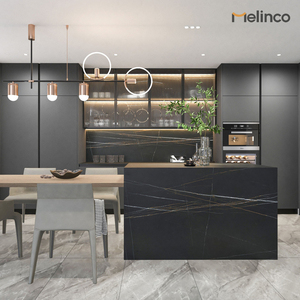 <span class=keywords><strong>Meuble</strong></span> <span class=keywords><strong>de</strong></span> cuisine modulaire mural laqué sur mesure, style européen et américain, avec petit <span class=keywords><strong>comptoir</strong></span> préfabriqué et îlot - Product Image 1