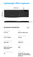 Vente en gros OEM 104 touches Clavier d'ordinateur avec souris filaire pour ordinateur portable de bureau