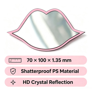 แผ่นกระจก PS ตัดตามสั่ง กระจกแต่งหน้าแบบกันแตก สำหรับใส่ในกล่องเครื่องสำอาง - Product Image 2