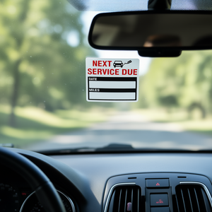 Adesivo Trasparente per Finestrino Auto, Promemoria Cambio Olio, Rettangolare 2x2 Pollici, Stampa Digitale, Laminazione Lucida - Product Image 2