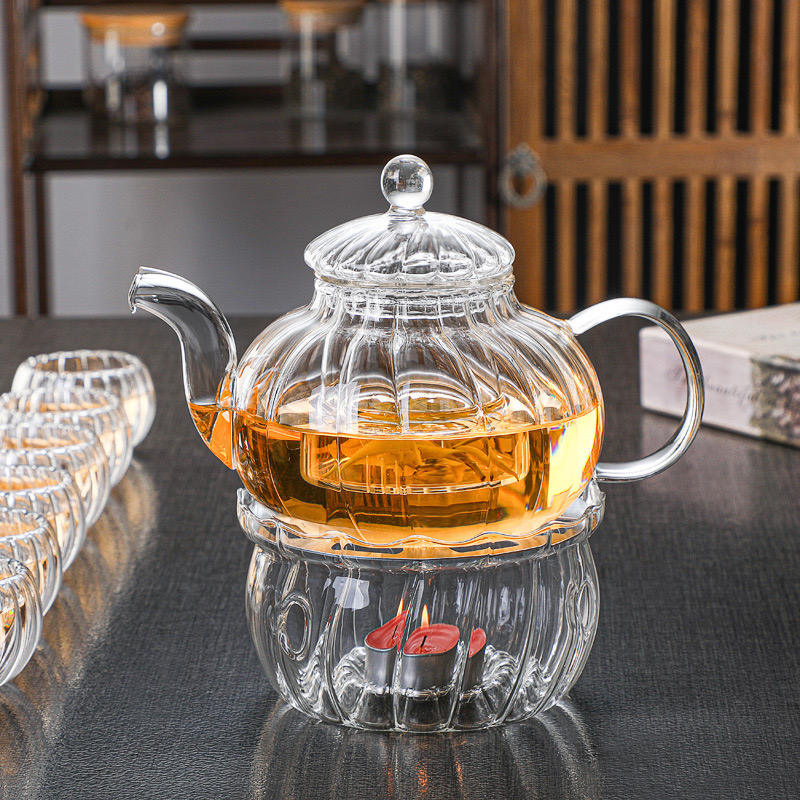China Factory High Borosilicate Clear Transparent Tea Set Classic Japanese  Turkish Glass Teapot Infuser Wholesale Coffee Tea