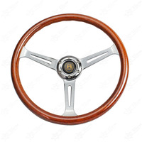 Volant de course sport universel en ABS de 380 mm (15 pouces) avec simulation bois, style Wolfsburg classique vintage