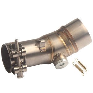 Adaptateur de tuyau d'échappement pour moto Kawasaki ER6N en acier inoxydable, section intermédiaire courbée pour modification et amélioration de moto de rue - Product Image 1