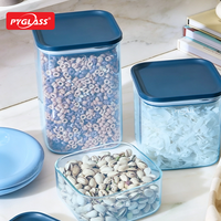 Stoples Kaca Pyglass dengan Tutup PE, Wadah Penyimpanan Kaca Serbaguna untuk Teh Kopi Kacang Bumbu Kering Penggunaan Penyimpanan Dapur