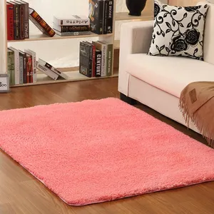 Polyester 6cm 7cm long pile super soft grey colour shaggy living room carpets rugs