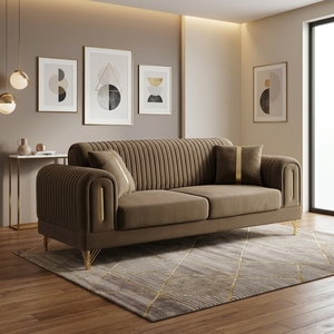 Modern Luxury Living Room Deluxe Velvet <strong>Sofa</strong> <strong>Set</strong> <strong>1</strong>+<strong>1</strong>+<strong>2</strong>+<strong>3</strong> Seater for Villa Hotel Hall Distribution Best Price Furniture - Product Image 4
