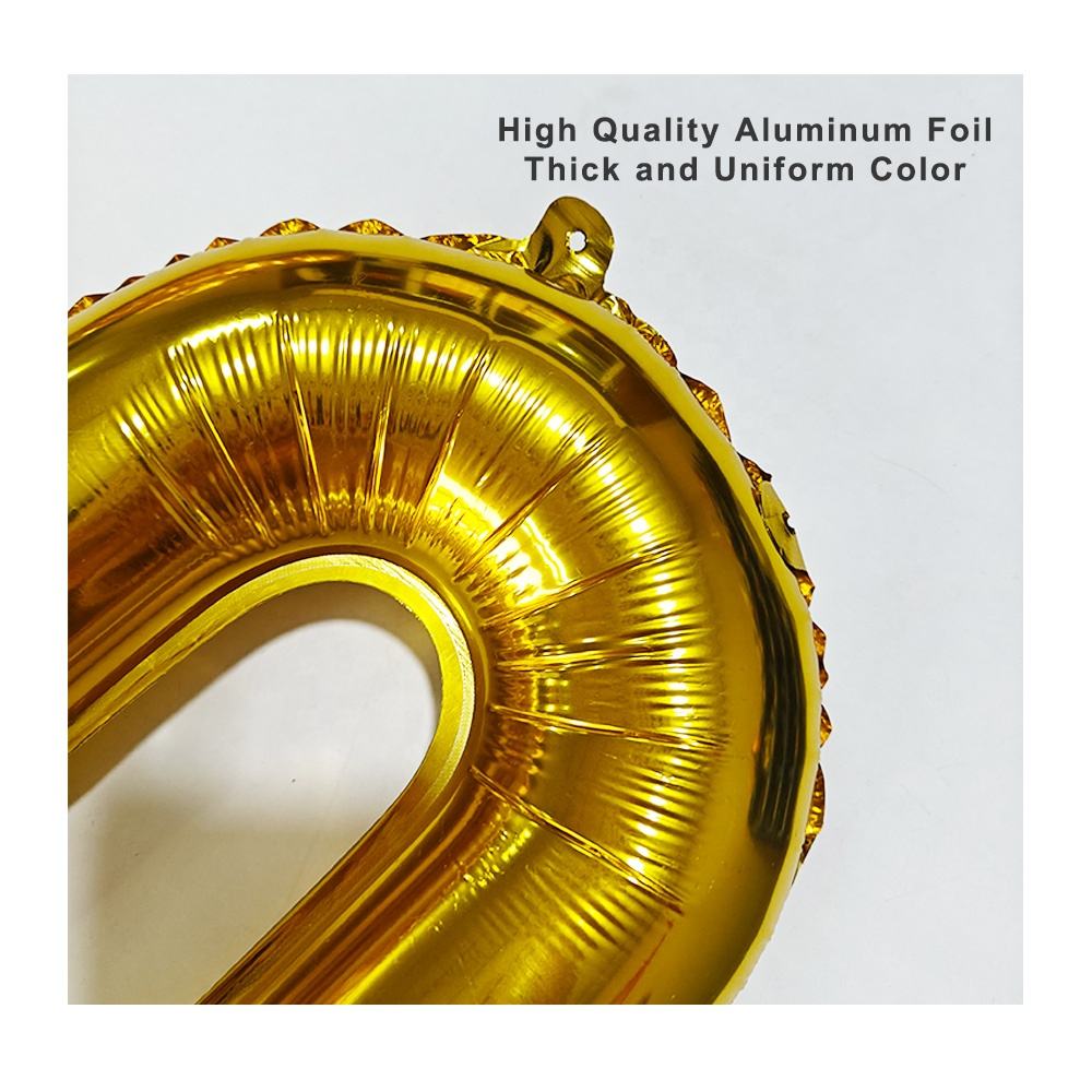 Wholesale 16 Inch 32 Inches 40 in Golden Aluminum Film Foil 0-9 Number Balloons Ballon