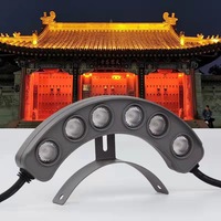 Fabricant projecteur de toit en aluminium lampe ondulée 6 yeux lumineux ancien bâtiment pavillon point lumière extérieure tuile lampe