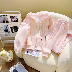 <span class=keywords><strong>Set</strong></span> Due Pezzi di Alta Qualità del Produttore: Cardigan Sportivo Casual Rosa e Pantaloni alla Caviglia per Donna - Product Image 1