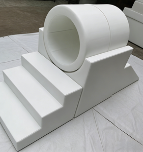 Túnel de Juego Sensorial Blanco con Tobogán para Niños, Equipo de Juego Seguro para Exteriores, Juego Suave - Product Image 6