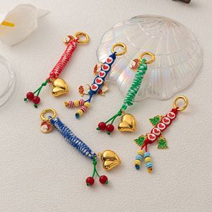 TG-2689 Trendy Ladies <b>Braided</b> Rope Heart Shape Charms Pendant Brass Gold Plated Chain Hand Bags <b>Accessory</b> - Product Image 3