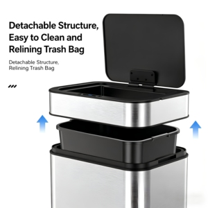 LL-Square Sensing Trash <b>Bin</b> - Product Image 3
