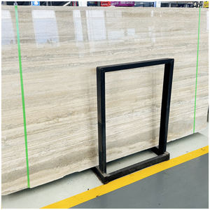 Dalles de <span class=keywords><strong>travertin</strong></span> gris argenté bleu océan italien de 18 mm, polies et comblées de trous, <span class=keywords><strong>pour</strong></span> projets de revêtements de sol et de murs de bâtiments commerciaux - Product Image 5