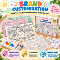 Tapis de coloriage en silicone réutilisable pour enfants, tapis de dessin en silicone personnalisé, tapis de coloriage pour enfants, tapis de coloriage en silicone pour enfants