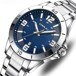 Montre à quartz pour homme, étanche, bracelet en acier inoxydable, avec fonction calendrier, 43 mm, style décontracté, OEM ODM. - Product Image 1