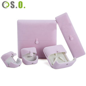 Caja de Joyería de Terciopelo de Moda, Caja para Anillo de Compromiso, Caja de Almacenamiento de Joyería Creativa con Esquinas Redondeadas y Cierre a Presión Doble - Product Image 3