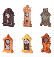 Magnifique et étonnante maison de poupée miniature, pendule d'alarme, engrenage, sol, mur, table, ancienne horloge vintage, modèle de meubles en résine, jouet