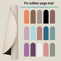 Tapis de yoga vegan en caoutchouc naturel PU ovale de 5 mm d'épaisseur, écologique, antidérapant, avec logo personnalisé, pour studio de Pilates