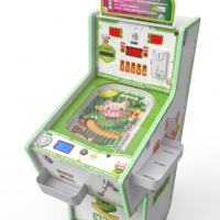 Machine de flipper verticale en bois et acrylique avec distributeur de jetons pour enfants, idéale pour les parcs d'attractions intérieurs