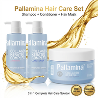 [Certifié GMPC] Ensemble de soins capillaires professionnels Pallamina au collagène et à la kératine pour réparer en profondeur les cheveux abîmés et secs (Marque privée / OEM)