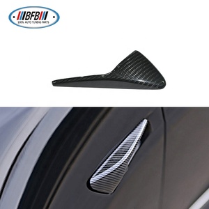 ช่องระบายอากาศด้านข้างสำหรับกล้อง <span class=keywords><strong>Tesla</strong></span> รุ่น<span class=keywords><strong>3</strong></span> S <span class=keywords><strong>X</strong></span> ฝาครอบป้องกันด้านข้าง2ชิ้นคาร์บอนไฟเบอร์แห้งจริง - Product Image 2