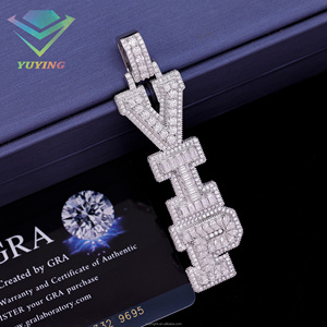 จี้เพชรฮิปฮอป เงินแท้ 925 ชุบทอง 18K ทรงบริลเลียนต์ คัต VVS มอยส์ซาไนต์ รับรองโดย GRA จี้แบบสั่งทำพิเศษ - Product Image 4