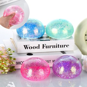 Pelota Antiestrés Suave de Rebote Lento, Pelota de Ventilación con Purpurina Brillante y Colorida, Pelota de Maltosa Aurora, Juguete para Apretar - Product Image 1