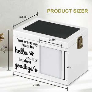 Pet Memorial Box for Dog or Cat Ashes Wooden Box Funeral Cremation Urns with Photo Frame Keepsake Box Pet <strong>Remembrance</strong> <strong>Gift</strong> - Product Image 3