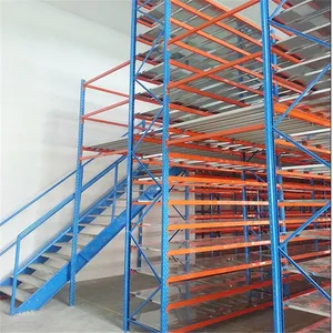 Plataforma de acero de estante de piso de entresuelo de alta calidad con escaleras para almacenamiento de almacén - Product Image 1