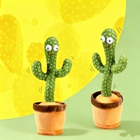 Pluche Dansende Cactus Speelgoed Nieuw Ontworpen PP Katoen Gevuld Ecologisch USB Oplaadbaar Sprekende Dansende Kindercadeau voor Kinderen
