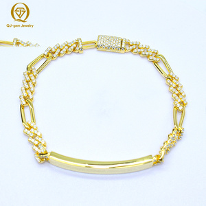 10k 14k 18k Gold Diamonds Cuban Link Chains Bracelet Hip Hop Style 8inches 6mm VVS Lab Created Diamonds Bracelet <b>for</b> <b>Men</b> Women - Product Image 3