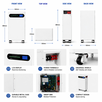 Sistema de Almacenamiento de Energía Interactivo con Batería LiFePO4 de 51.2V 314Ah 16kWh, Estación Híbrida Residencial Apilable Todo en Uno