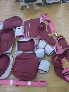 Revêtements de sièges intérieurs en cuir bordeaux sur mesure, pièces de rechange complètes pour <span class=keywords><strong>BMW</strong></span> Série 3 - Product Image 6