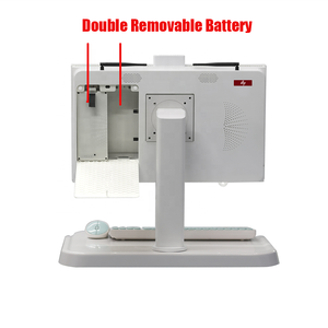 รถเข็นแพทย์แบบพกพาพร้อมแบตเตอรี่ถอดออกได้สองชั้นสำหรับคอมพิวเตอร์ทางการแพทย์สถานีเวิร์กสเตชันมือถือ - Product Image 6