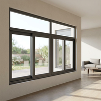 Ventana Corredera de Aleación de Aluminio con Malla de Acero Inoxidable, Diseño Moderno de Ventana Panorámica de Vidrio para Casa