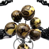 Vente en gros de sphères de cristal naturel Septarium polies, boules de cristal Septarium noires pour la décoration et la vente