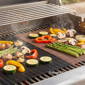 Eco-Friendly Washable Heat Resistant up to 500F Barbecue Net PTFE Non-stick <b>Grill</b> Mat <b>for</b> Oven Air Fryer and Smoker - Product Image 2