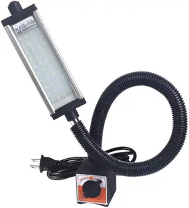 Lampu kerja magnetik, lampu mesin Led CNC leher angsa IP66 tahan air 800 Lumen 110-220 Volt untuk alat mesin bubut meja kerja