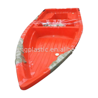 Bateau de pêche en plastique portatif, bateau en plastique à fond plat, bateau à double paroi, de 3M