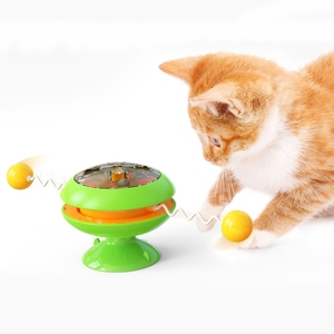 Palo giratorio multifunción con ventosa para mascotas, juguete interactivo para gatos con hierba gatera - Product Image 5