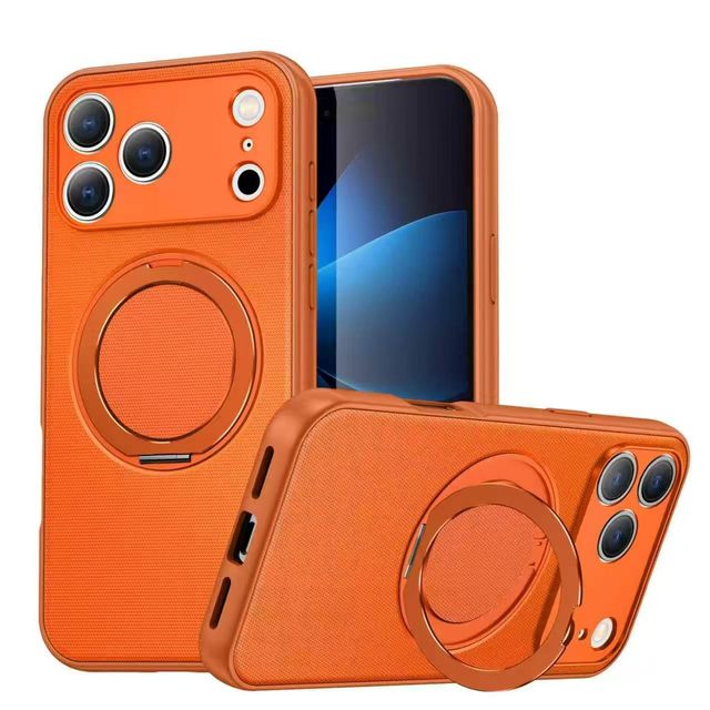 BAILI Factory New armor Woven Texture Leather Two-in-one Fully Wrapped Magnetic Ring Kickstand Cell Phone Case for Iphone 17 PM