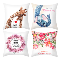Housse de coussin pour la fête des mères, motif girafe, floral, citation inspirante, lettrage, cadeau pour maman