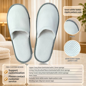 Comode Ciabatte da <span class=keywords><strong>Hotel</strong></span> in Lino Grigio con Tallone Imbottito da 5mm per <span class=keywords><strong>Hotel</strong></span> Boutique - Product Image 1