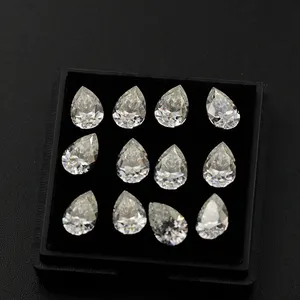 Wuzhou manufacturer drop shape pear cut loose synthetic diamond moissanite jewelry gemstones