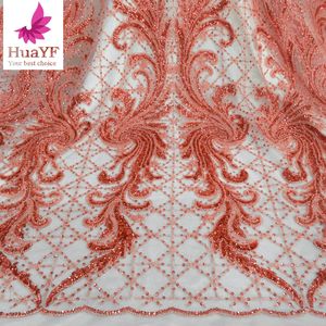 <span class=keywords><strong>Haut</strong></span> de gamme africain lourd 3d perlé paillettes <span class=keywords><strong>dentelle</strong></span> haute qualité broderie <span class=keywords><strong>dentelle</strong></span> robe tissu pour 5 Yards Aso Ebi HY1352-6 - Product Image 5