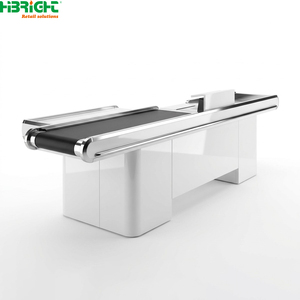 Wood Grain <b>Checkout</b> <b>Counter</b> Retail Payment Desk POS Cashier <b>Counter</b> for Department Store Supermarket - Product Image 5