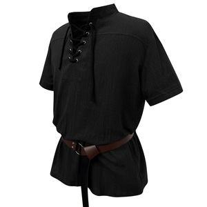 Camisa Renacentista Europea Medieval Retro con Cintura Ajustable y Manga Corta para Hombre, Transpirable, Estilo Vintage, Corte Adulto - Product Image 5