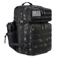 Sac à dos tactique Trailpop en toile Oxford haute densité résistante à l'eau, équipement de patrouille, 45L, noir camouflage